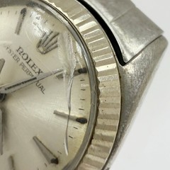 ROLEX 6619 Oyster Perpetual 1963 Automatic White Gold SS Silver