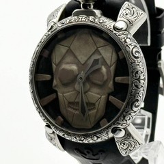 Gaga Milano Watch Manuale 48 Skullture 5060CE Black Hand-wound Men’s Working