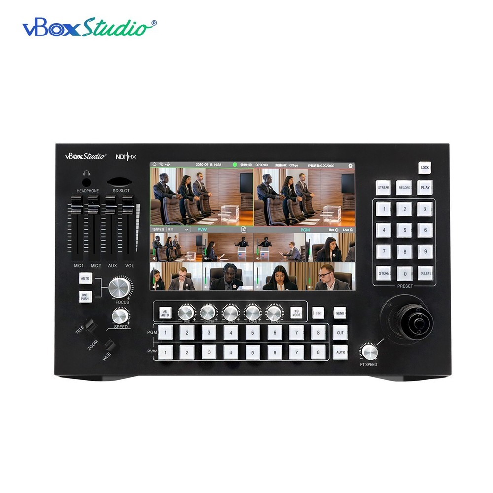 vBoxStudio® – SP8 – PTZ Switch 8 Channel NDI Switcher and PTZ Controller