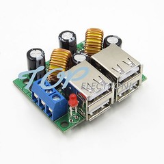 4-USB Port Step-down Power Supply Converter Board Module DC 12V 24V 40V to 5V 5A