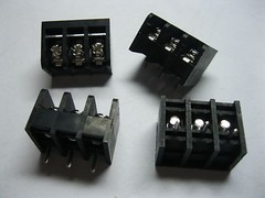 60 pcs Screw Terminal Block Connector 3 pin 8.25mm Barrier Type Black DC39B New