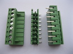 8 pcs Angle 8pin/way 5.08mm Screw Terminal Block Connector Green Pluggbale Type