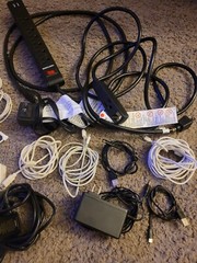 Electronic Cords Lot With Power Cords And Speakers Untested Lot