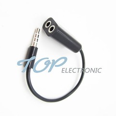 3.5mm Male To 2 Female Splitter Audio Stereo AUX Earphone Mic Adapter Connector