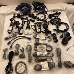 Assorted Mixed Electronics Parts & Large Amount of Cables Office Liq.