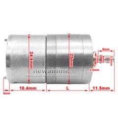 JGA25-310 DC6V 12V 7rpm-1818rpm Speed Reduction Gear DC Motor with Metal Gearbox