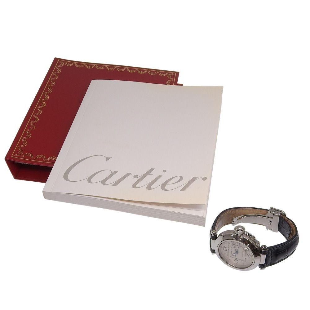 Cartier Watch Pasha C 2002 Christmas Limited Edition SS×Leather AT Silver Men’s
