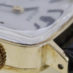 ROLEX Watch Precision Silver 18K Yellow Gold/Leather Strap Manual Winding Women