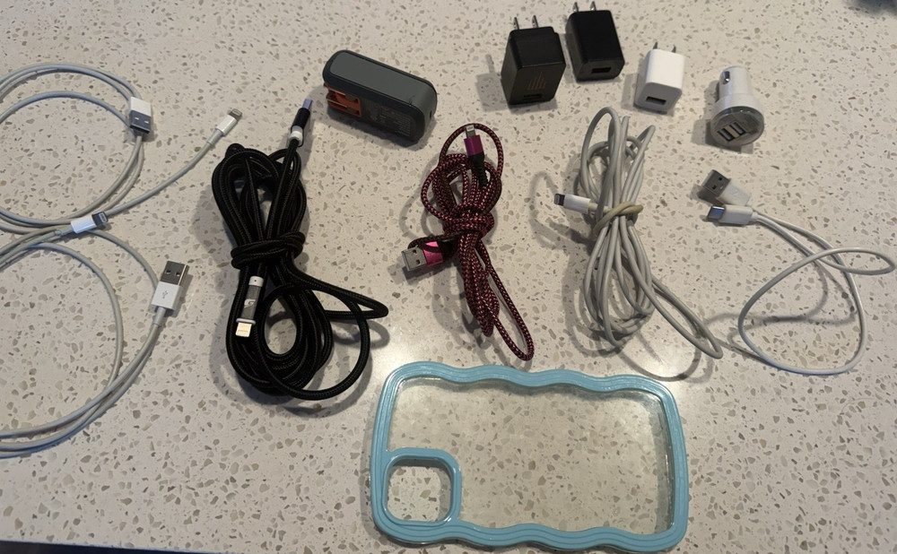 Mixed Lot Charging Cables, Wall Adapters & Car Charger Phone Accessories