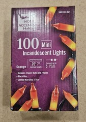 HOME ACCENTS HOLIDAY 100 MINI ORANGE INCANDESCENT HALLOWEEN FALL STRING LIGHTS