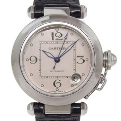 Cartier Watch Pasha C 2002 Christmas Limited Edition SS×Leather AT Silver Men’s