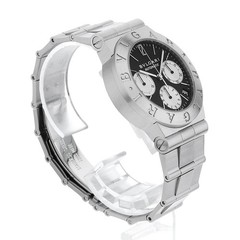 Bvlgari Watch Diagono Sport Chronograph CH35BSSD Silver Black SS AT 35mm Men’s