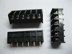 100 pcs Screw Terminal Block Connector 6 pin 8.25mm Barrier Type Black DC39B New