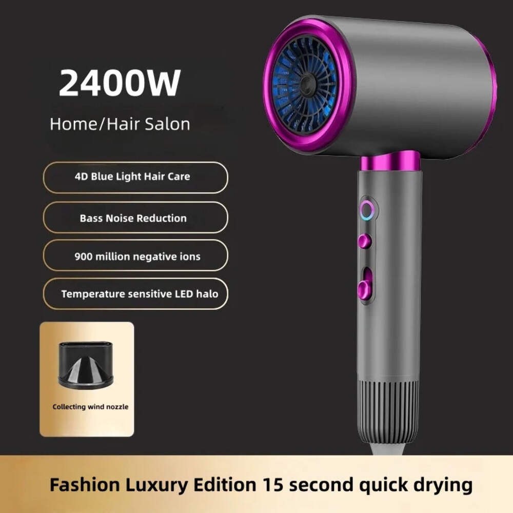 New High-Speed Hair Dryer 2400W High Power 15 Second Quick Drying Silent Negativ