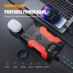 Car Jump Starter, 4000A Peak 30000Mah 150PSI Tire Inflator Digital Display LED