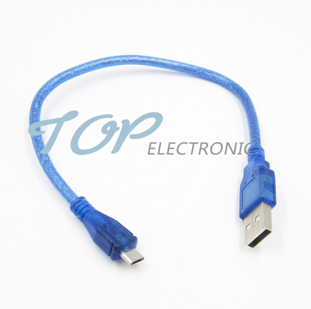 2PCS 30CM USB 2.0 A Male to Micro USB 5 pin Male Data Charge Cable Cord