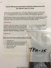 Complete Tech Refresh / Repair Cap Kit for CARVER TFM-15 or TFM-15CB