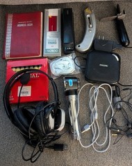 Sony Walkman Mixed Lot w/ Philips Speaker Cables, Berol Refills, Stapler, Etc.