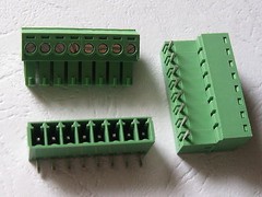 100 x Angle 90° 8 pin 3.5mm Screw Terminal Block Connector Pluggable Type Green
