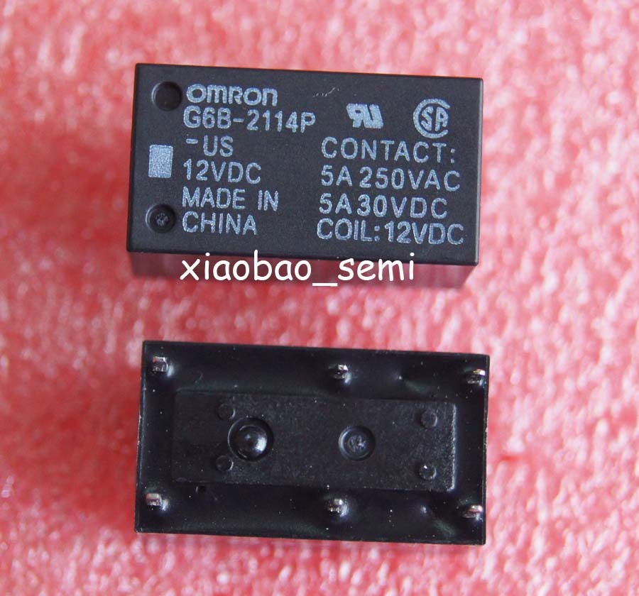 2PCS G6B-2114P-US-12VDC 12VDC ORIGINAL OMRON Relay 6pins