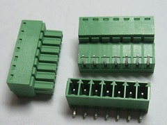100 x Angle 90° 7 pin 3.81mm Screw Terminal Block Connector Pluggable Type Green